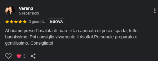 Altra recensione Google — GianAgo Risto-Pub