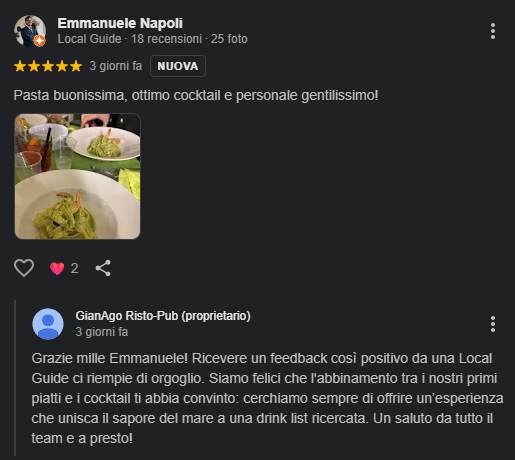 Recensione Google — Rosa Maria Palazzolo